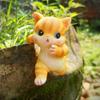 Animal Decorative Statue Mini Cat Dog Resin Ornament Compact Design Flower Pots Fish Tanks Aquariums Figure
