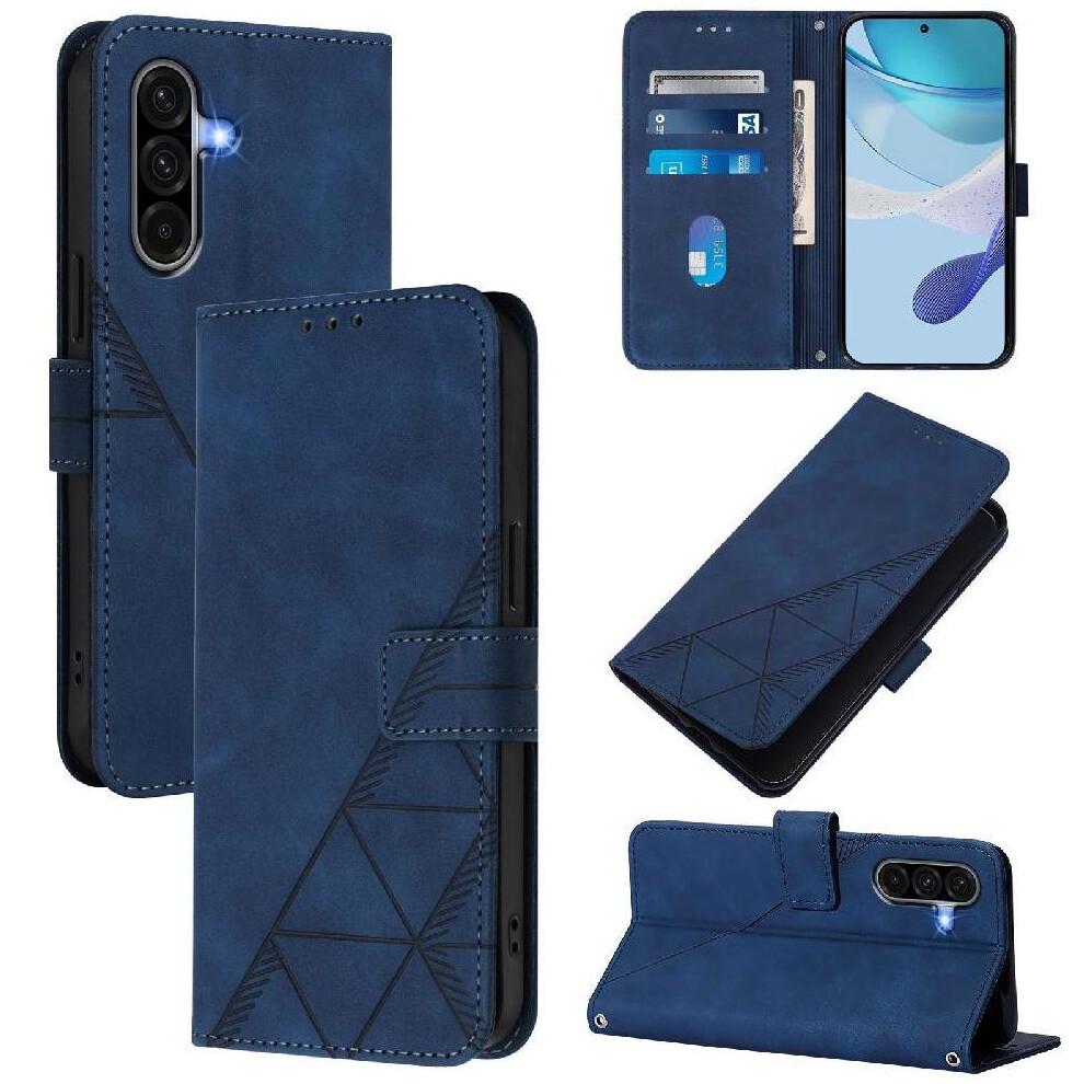 (Blue) Case for Samsung Galaxy A36 5g Credit Card Holder Flip Folio Book Protective Pu Leather Wallet Cover