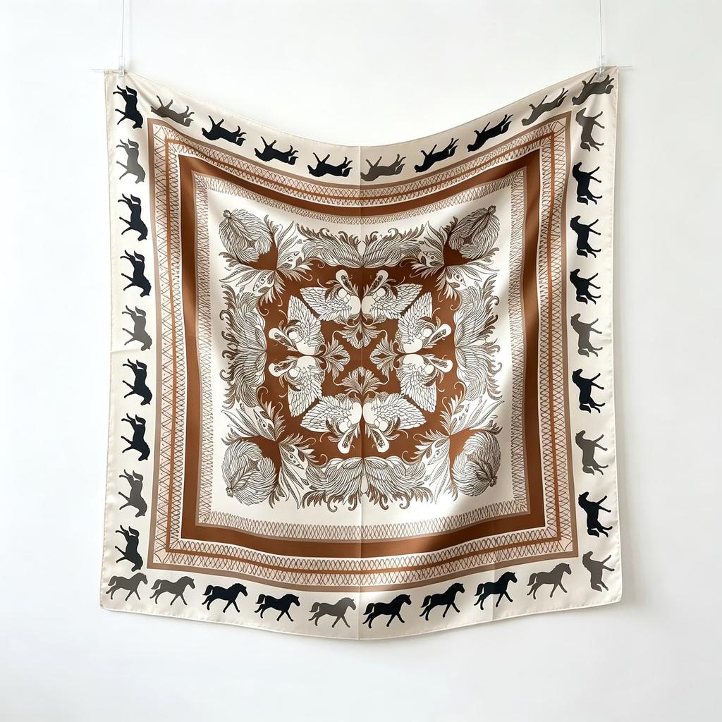 Simple 91 * 91 striped small square scarf women's silk scarf professional small scarf autumn and winter warm shawl scarf temperament headband