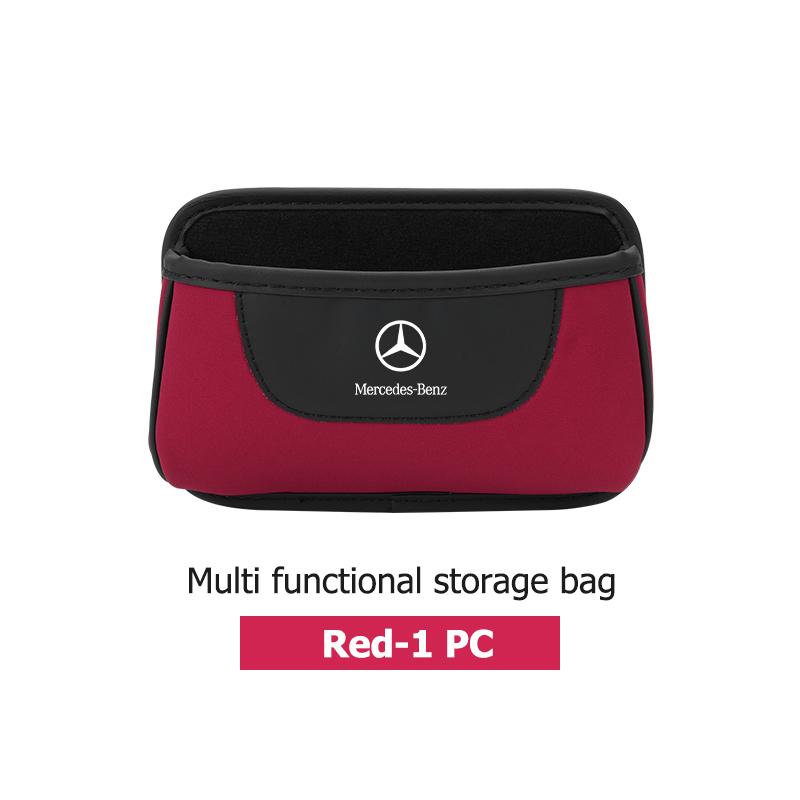 For Mercedes Benz Car Seat Leather Pocket Holder Universal Sticky Storage Pocket C180 C300 W124 W176 W177 C200 C260 GLC CLE CLA JV3