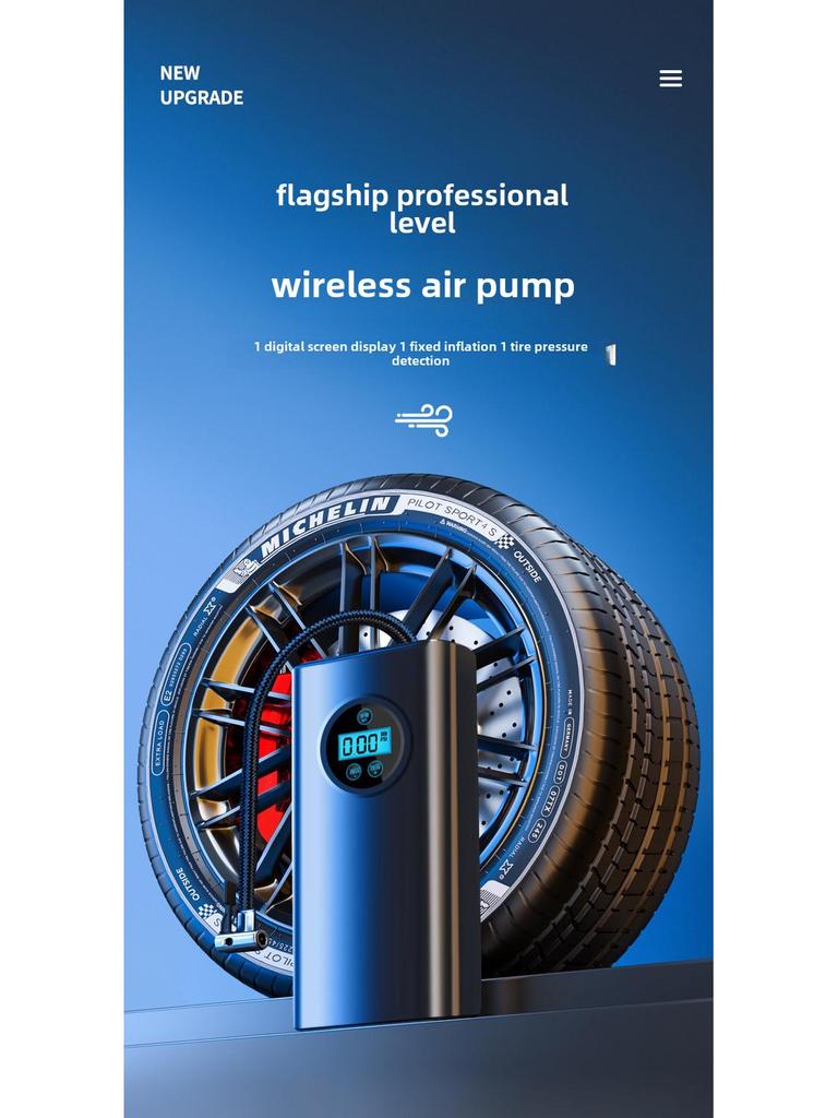 Portable Wireless Handheld Car Air Pump for Universal Electric Car Battery