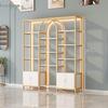 Multi-Function Light Luxury Nail Polish & Skincare Display Shelf for Beauty Salons