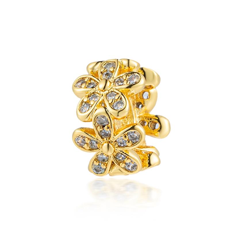 НОВЫЙ Gilded Jewelry Розовый Вишневый Запутанный Цветок Солнечная Капля Подвеска Роза Маргаритка Шарм Бусины Подходят для Браслета Женский Подарок