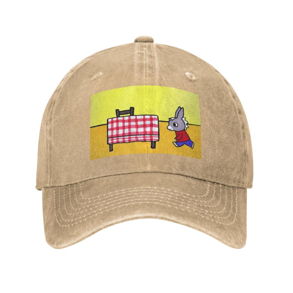 Happy Trotro Velvet Cute Cartoon Washed Denim Cap Casual Baseball Caps Adjustable Hat Summer Unisex Baseball Hats