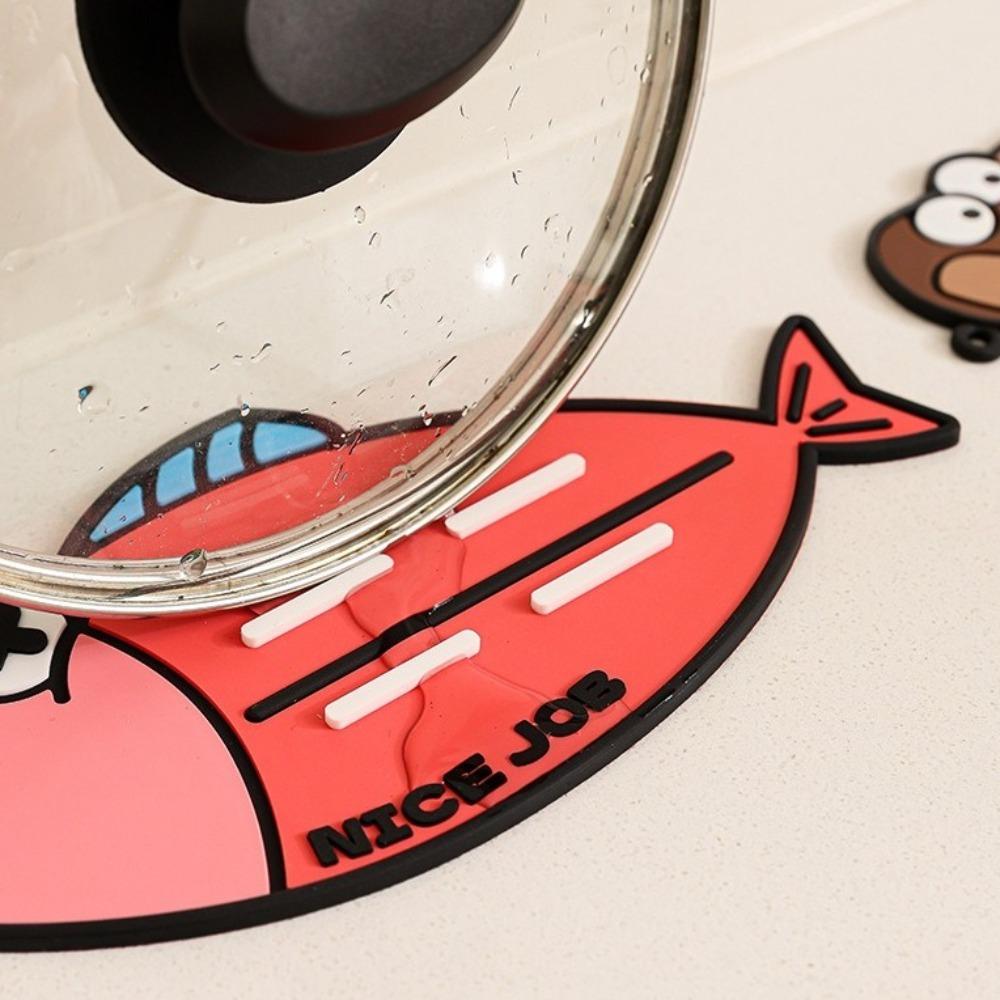 2PCS/SET Anti-Slip Spoon Storage Mat Silicone Heat-Resistant Pad Countertop Placement