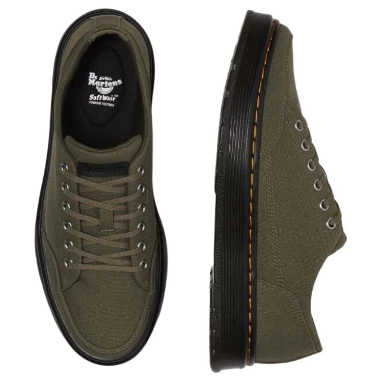 Доктор. Кеды Martens Brookline Canvas Повседневные Удобные Прочные Низкие Мужские кроссовки Оливково-Зеленый 40661300