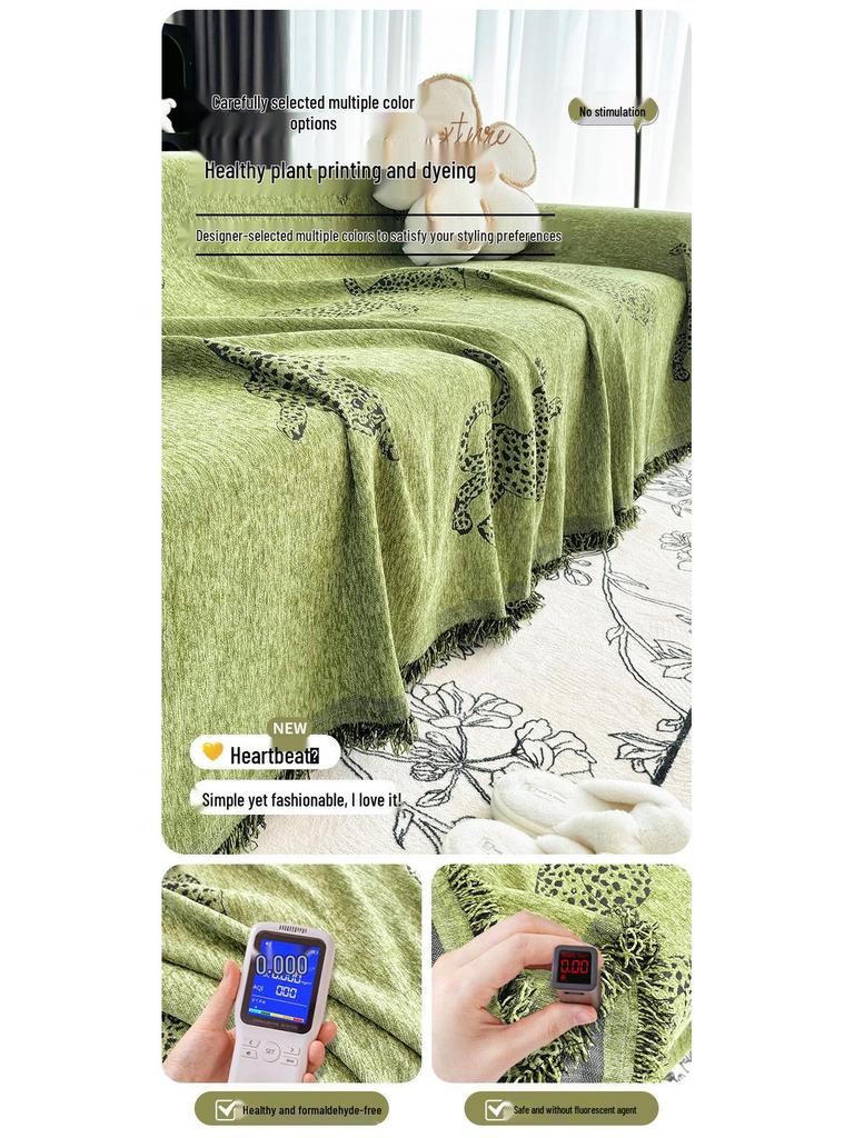 Chenille High-End Sofa Cover Blanket - Universal Four Seasons Cushion Pad, Light Luxury.
