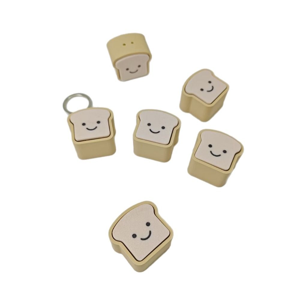 Finger Press Toast Keyboard Clicker Sensory Toy Finger Clicker Toy Bread Fidget Keychain  ADHD ASMR