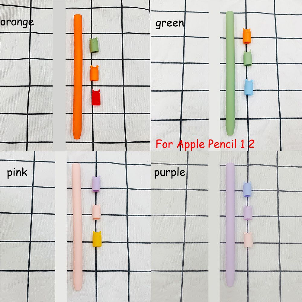 Чехол для Apple Pencil 1 2 Мультяшный Мягкий Силиконовый Защитный Чехол 1-го 2-го Поколения Кожа для Карандаша iPad Для Чехла Apple Pencil