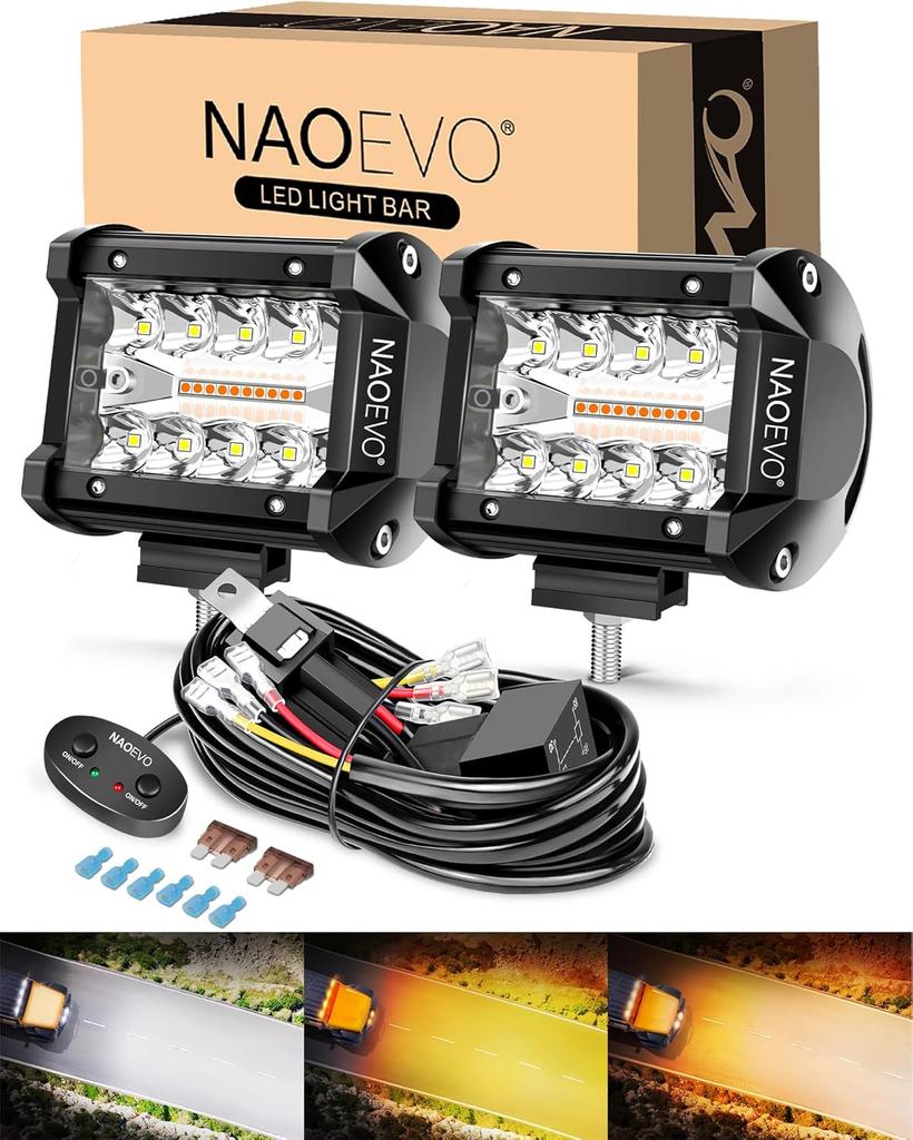 NAOEVO 4 дюйма 2 шт. светодиодные фары Pod Lights Spot Flood Combo светодиодные противотуманные фары для вождения 4x4 Off Road Фары рабочие фары для грузовика, лодки, квадроцикла, UTV, джипа