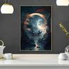 Древний пейзаж Лунная ночь Сюрреализм Искусство Холст Картина Настенный поп-плакат и принты Фэнтезийные ворота Современная гостиная Спальня Домашние фотографии Декор