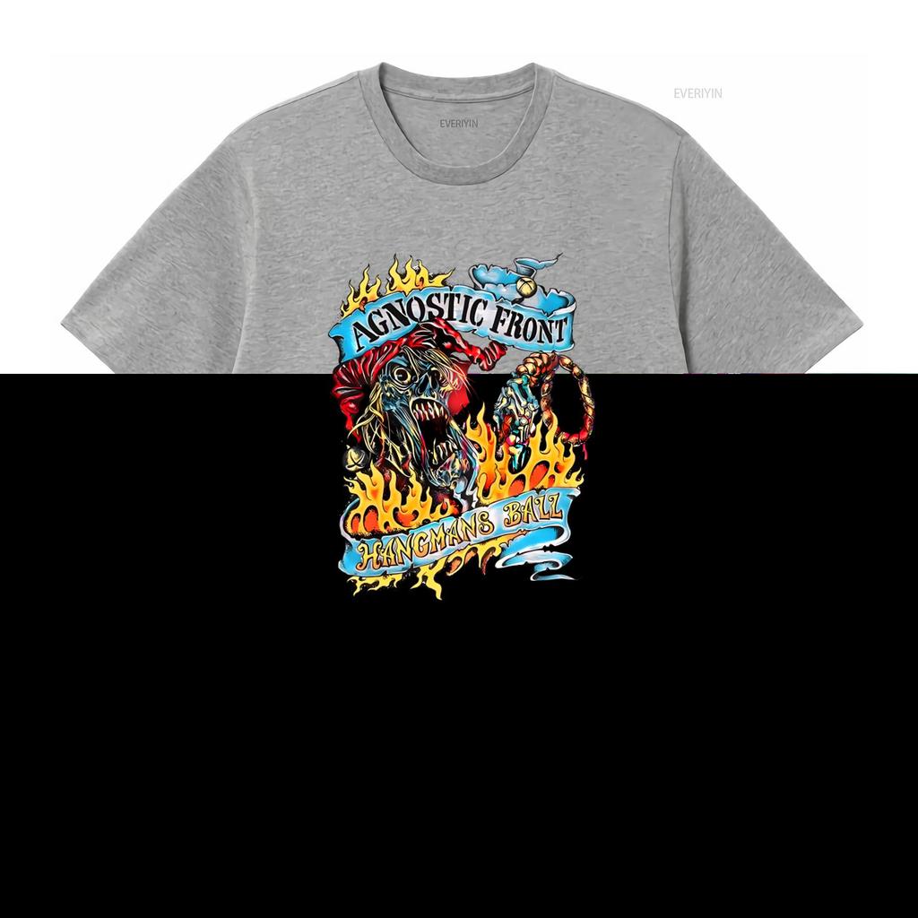 Agnostic Front Hangmans Ball Print Cotton T Shirt for Sizes S 4XL vintage Washed Casual streetwear Soft Stylish Stretched
