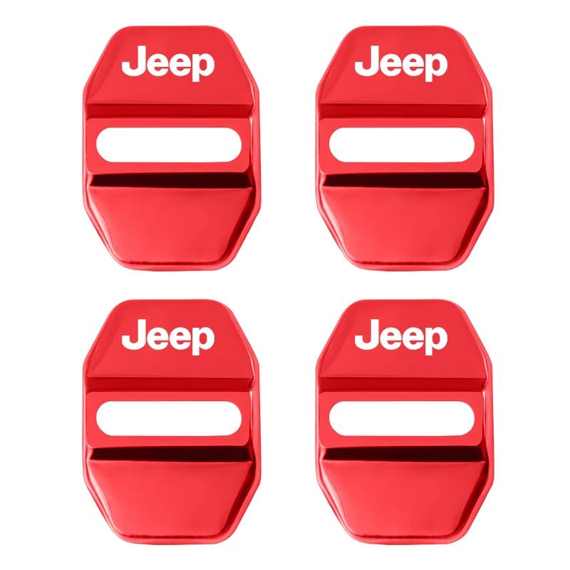Для Jeep 4 шт. Металлическая наклейка-защита на замок двери автомобиля Для Jeep Wrangler JL JK Renegade Grand Compass Gladiator Cherokee