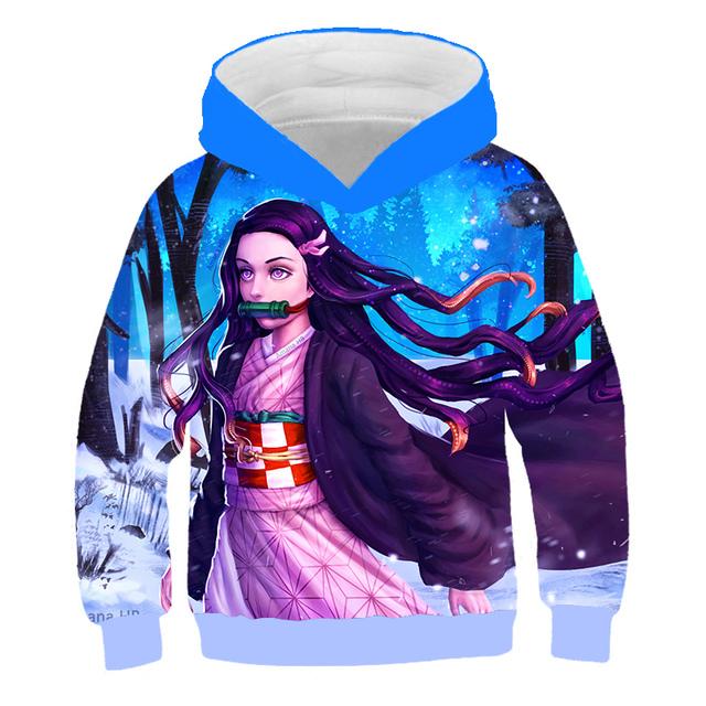 2025 Детские 3D Толстовки Demon Slayer Мода Осень Мальчики Толстовка Худи Манга Kimetsu No Yaiba Мальчики Девочки Джемперы 4-14 лет Одежда