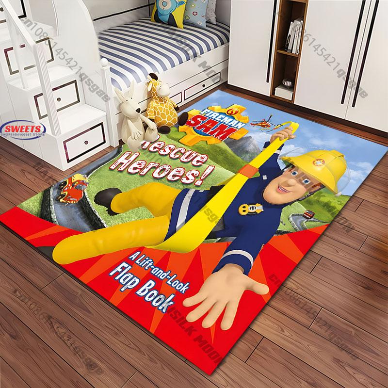 Cute Fireman S-Sam Carpet New Release! Rug for Living Room Bedroom, Children's Room,Durable Machine Washable Mat, Gifts for Kids
