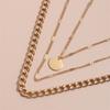 New simple disc anklet set, geometric anklet multi-layer stacked chain anklet 3-piece set