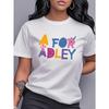 Креативная футболка FOR ADLEY с принтом в виде букв, женская одежда с коротким рукавом и круглым вырезом, с мультяшными дизайнами букв