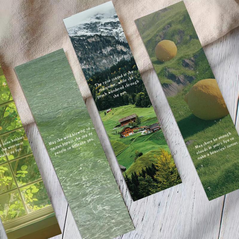 30 ШТ ЗЕЛЕНЫЙ ЛЕС Закладки Креативные принадлежности Пейзаж Харадзюку Гостиная Ноутбук Бумага Багаж Подарки Домашнее украшение