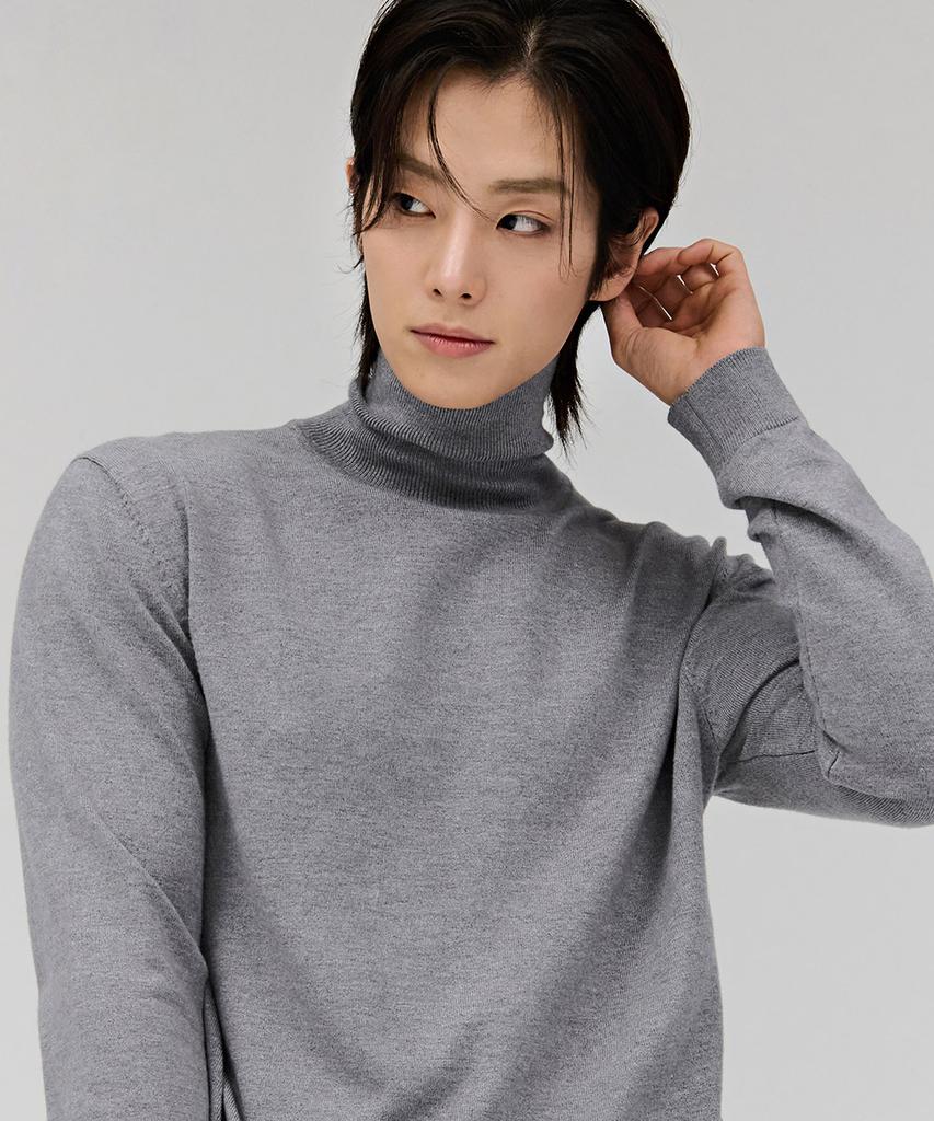 CHASECULT Men'S Essential Turtleneck Sweater - Grey