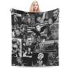 Johnny Hallyday Plush Blanket Girls Boys Flannel Throw Blanket For Outdoor Warm Soft DIY Quality Bedspread