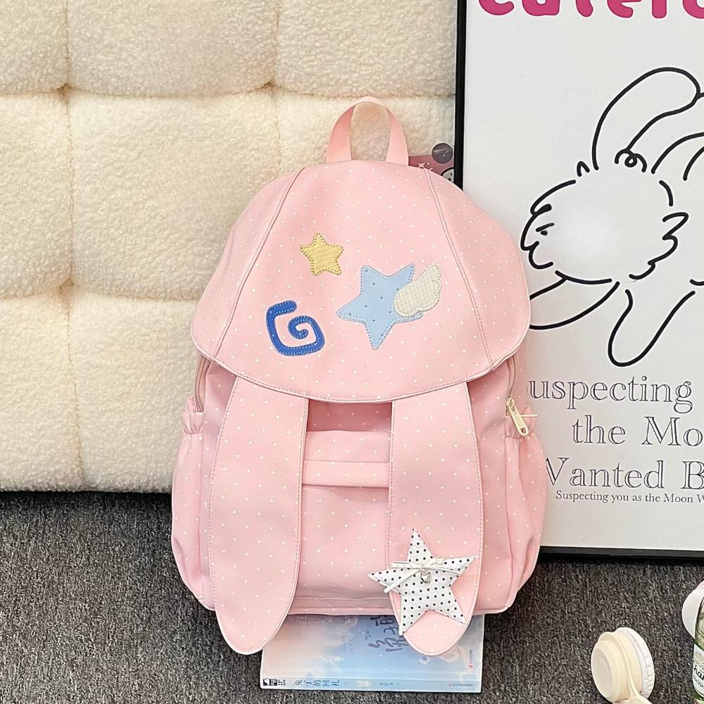 Сумка с кроличьими ушками в горошек Милая Свежая Mochila Студенческая Mochilas Mujer 2026 Новые Рюкзаки Рюкзак для Подростков Девочек Bolsas Feminina