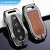 Alloy Leather Car Remote Key Case Cover for Geely Azkarra Tugella FY11 2019 2020 Atlas Pro New Emgrand GS X6 SUV EC7 Styling