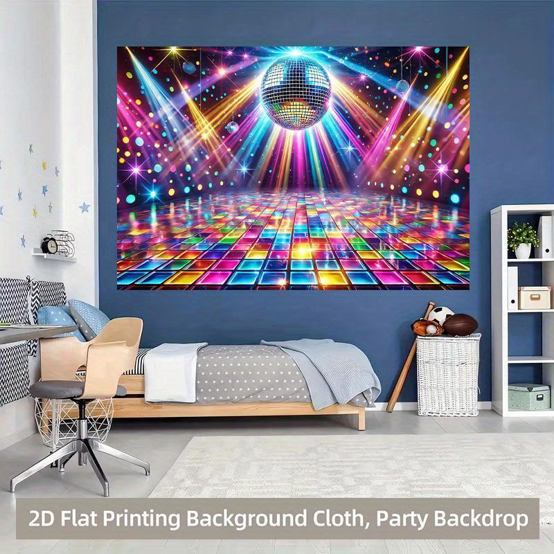 2D background fabric, 1 piece, filled with flashing disco lights, suitable for birthday parties and photography studios