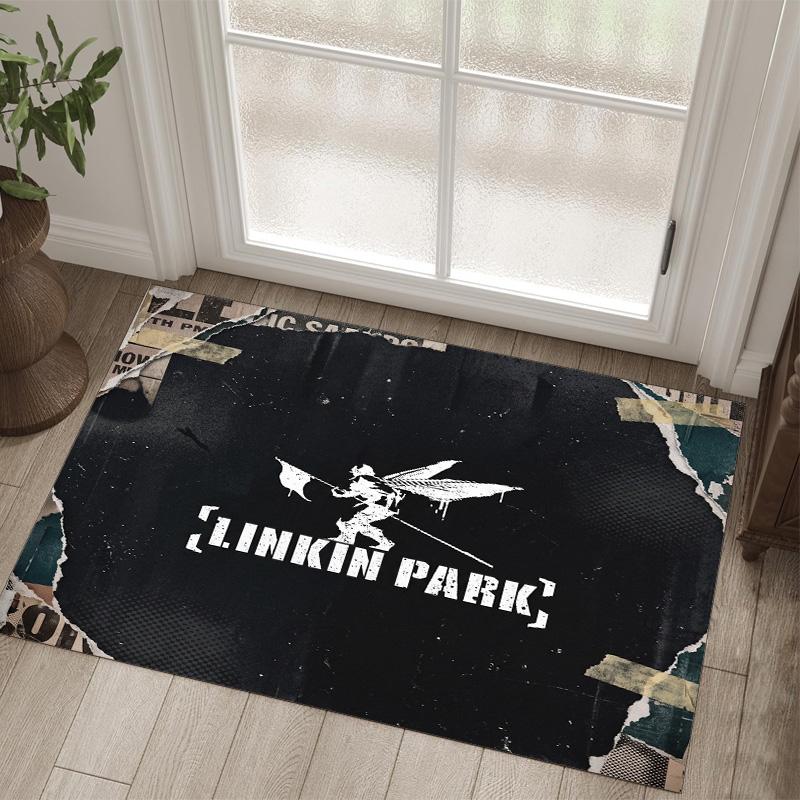 Linkin Park Design Crystal Velvet Carpet Cozy Non?Slip Printed Rug For Bedroom Living Room Entrance