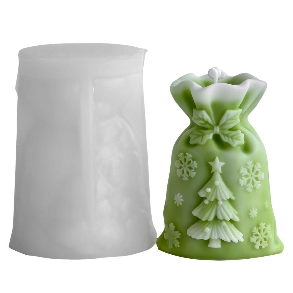 Форма силиконовая для свечей в виде подарочного пакета на Рождество для изготовления эпоксидной смолы, свечей, мыла, шоколада, рождественское украшение для дома
