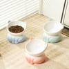 Ceramic Cat Bowl Cute Slanted Mouth Pet High Foot Bowl Large Capacity Multi-use Pet Drinking Feeder Neck Protection