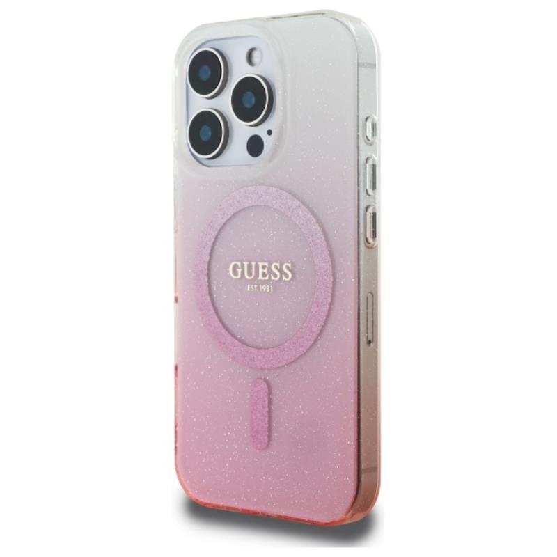 Guess Iml Glitter Gradient Magsafe - Etui Iphone 16 Pro (Różowy)