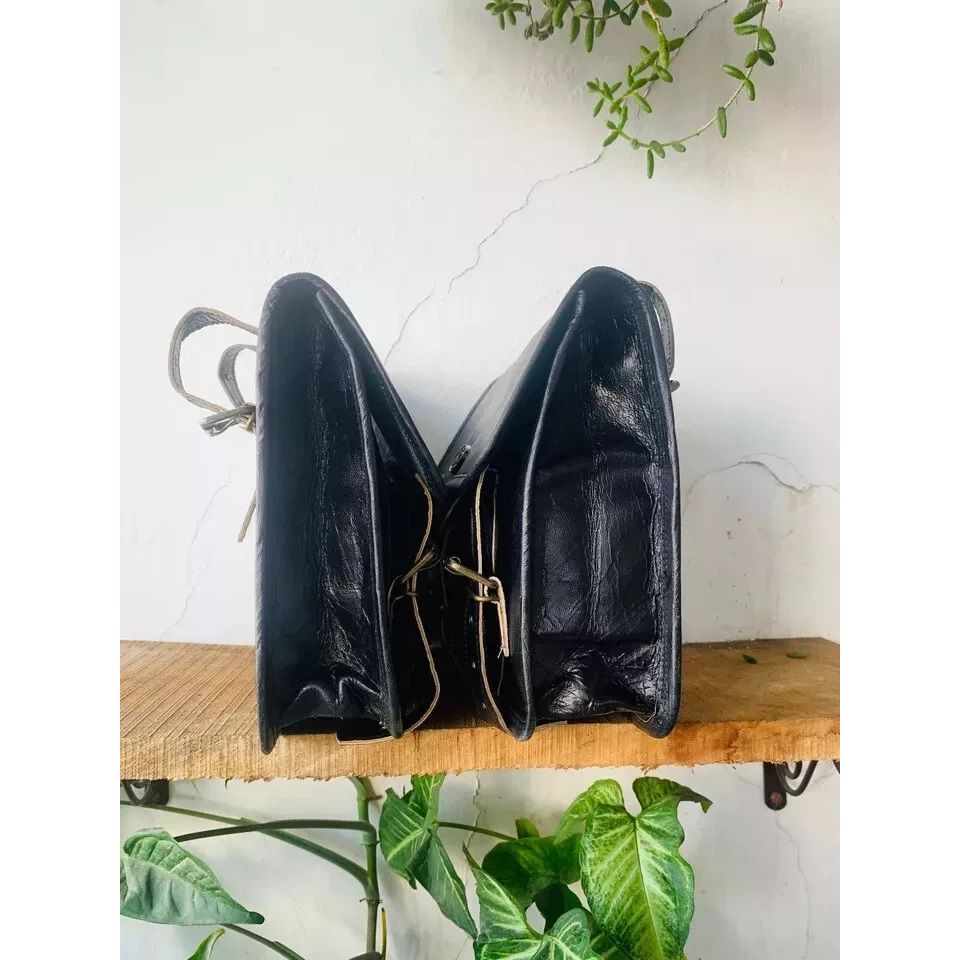 Полированная кожаная сумка-мессенджер Черная мотоциклетная сумка ручной работы черного цвета ( Размер сумки Free Sling Brown - 9 x 7 x 3 дюйма )