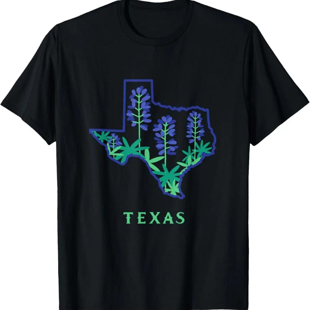 Cute Love Texas State Map Texas Bluebonnets Texas Pride T-Shirt