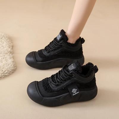 Поддержка 20252025 зима новые повседневные короткие ботинки ретро универсальные высокие ботинки легкая подошва бархатные теплые хлопковые ботинки