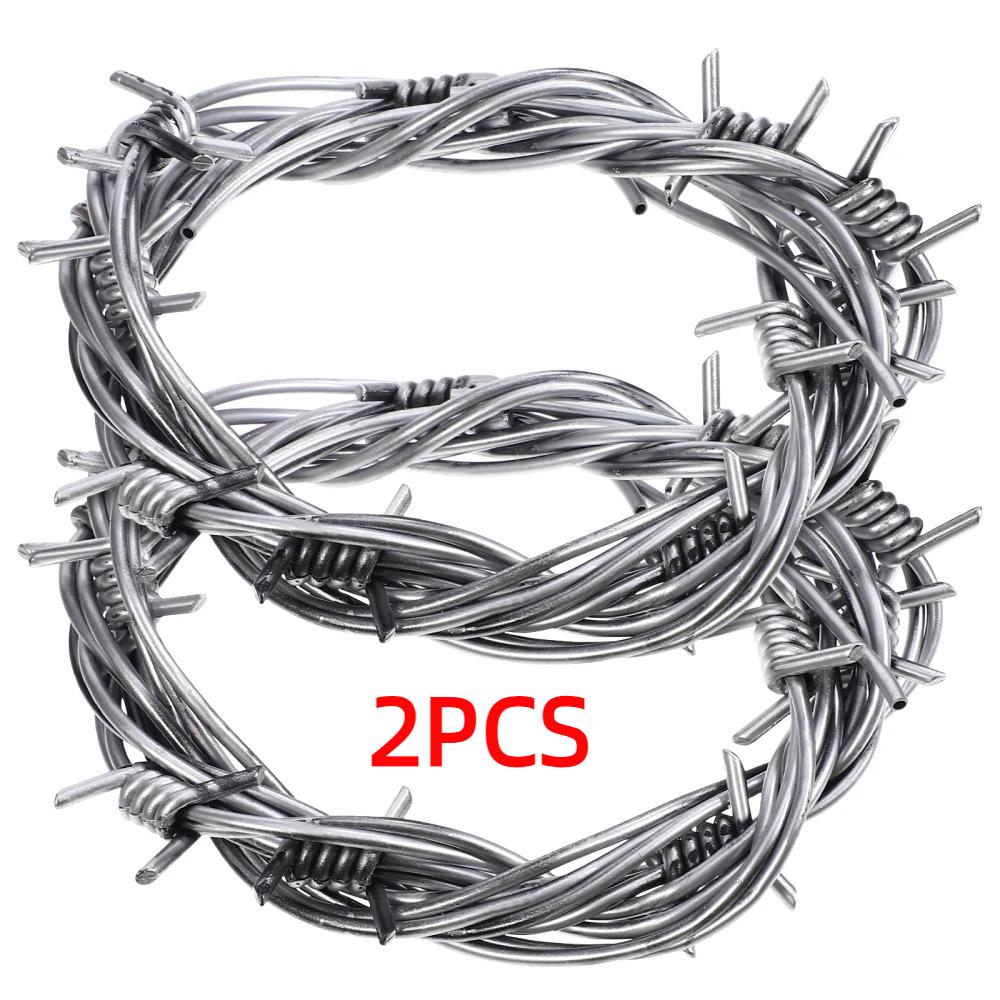 2Pcs PVC Simulation Barbed Wire Halloween Party Prank Pole Barbed Wires Halloween Decor
