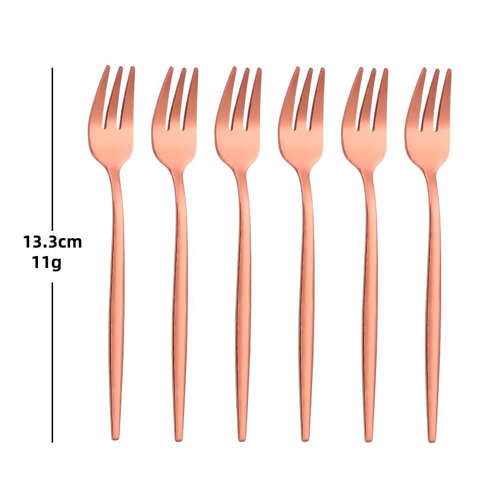 6 предметов золотые чайные вилки из нержавеющей стали вилка для фруктов торт закуски салат кофе вилка зеркальная столовая посуда набор столовых приборов кухонная утварь