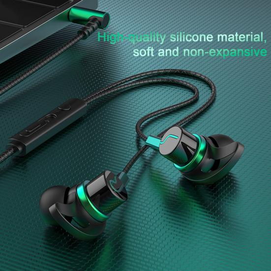 Wired Earphone Stereo Sound Sports Headset with Microphone 3.5mm/Type-C Plug In-ear Headphone for Game Music