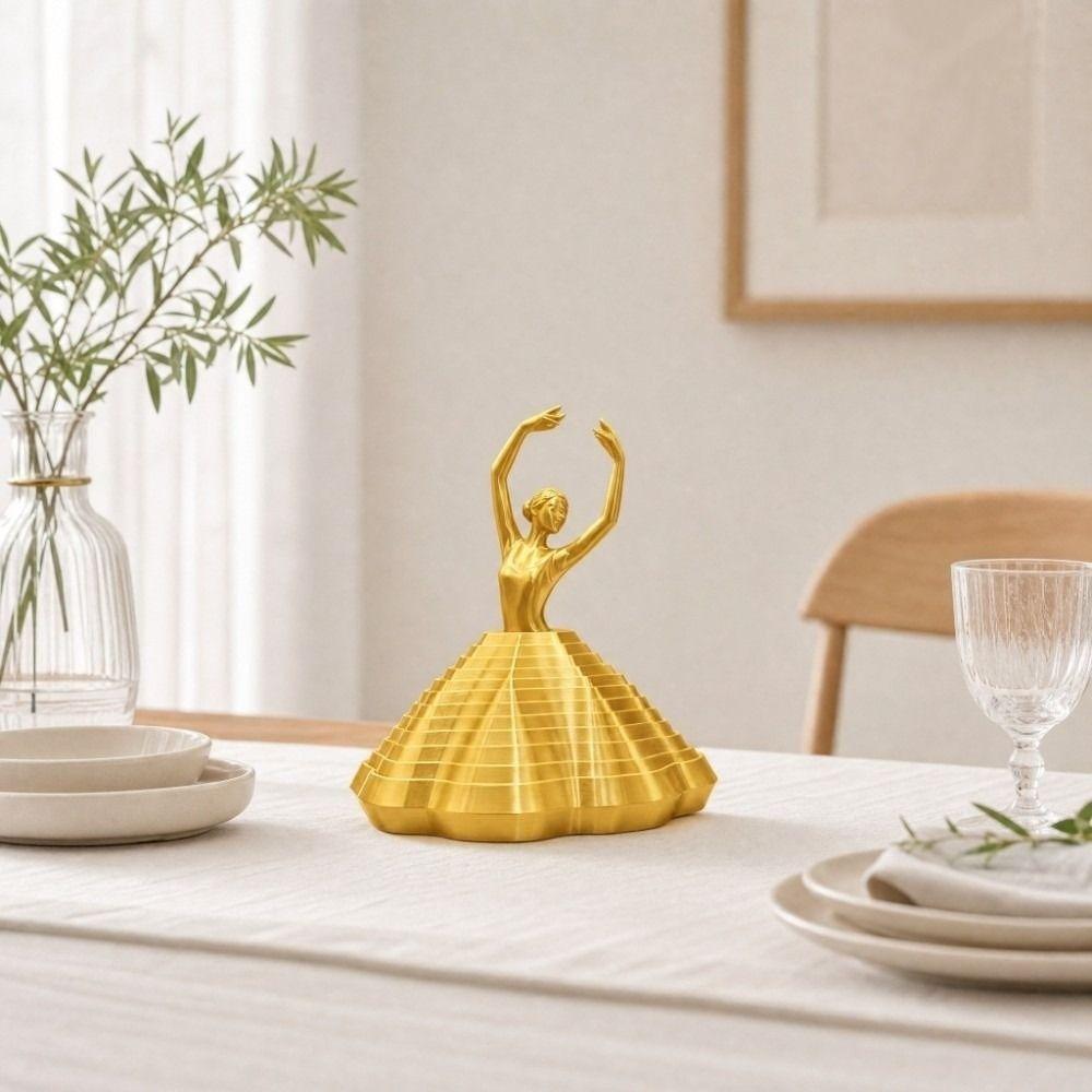 Handicrafts Spinning Girl Statue PLA Plastic Rotating Ballet Ornaments Living Room Party Decor