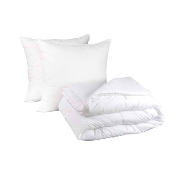 Одеяло 220x240 - HOMEROKK - 450 г/м² - 2 подушки 60x60 - Микрофибра - 4 сезона
