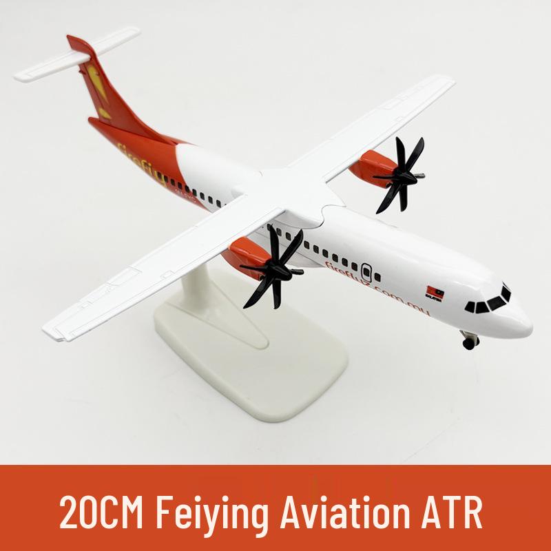 Металлическая модель самолета ATR с колесами и шасси, 20 см, статичная модель, подарок