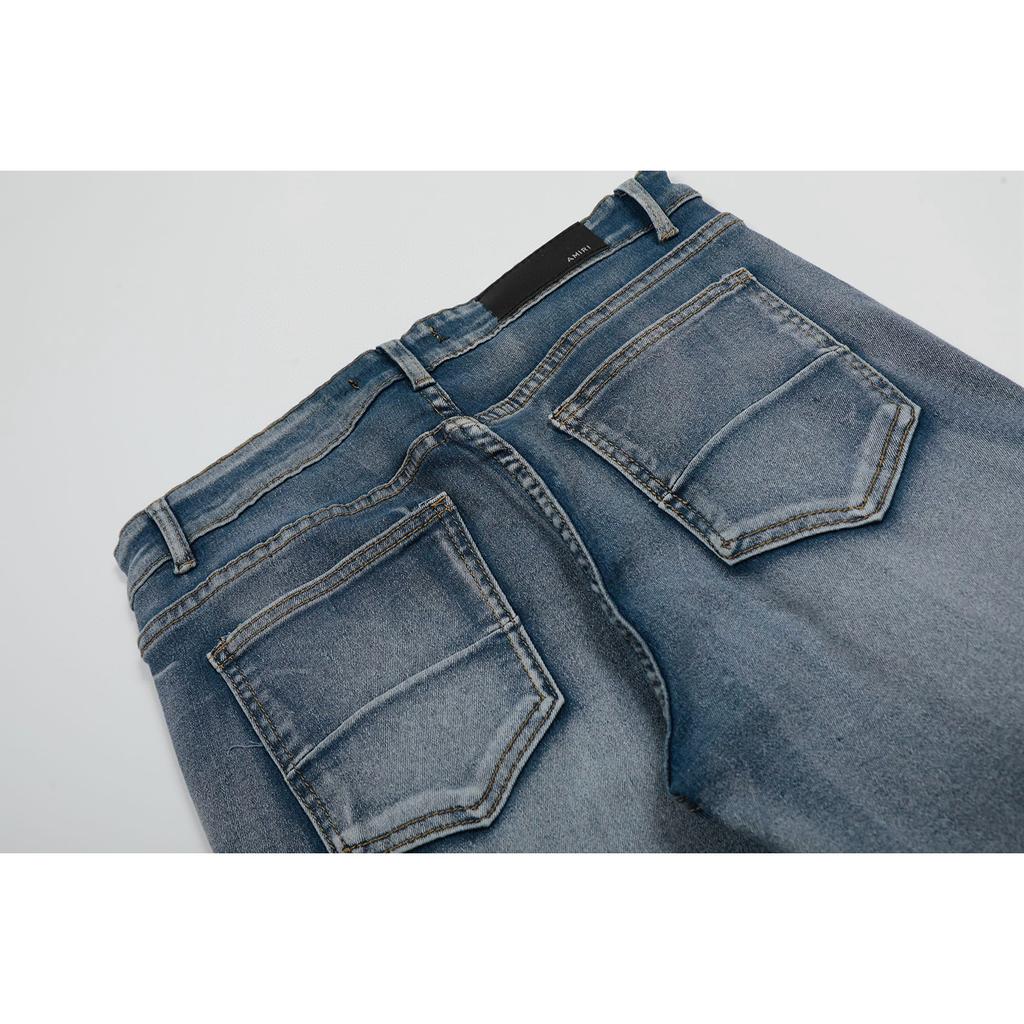 M45 Мужские и женские модные джинсы в американском стиле с тканевыми нашивками, дырками, вышивкой, повседневные и модные брюки для улицы