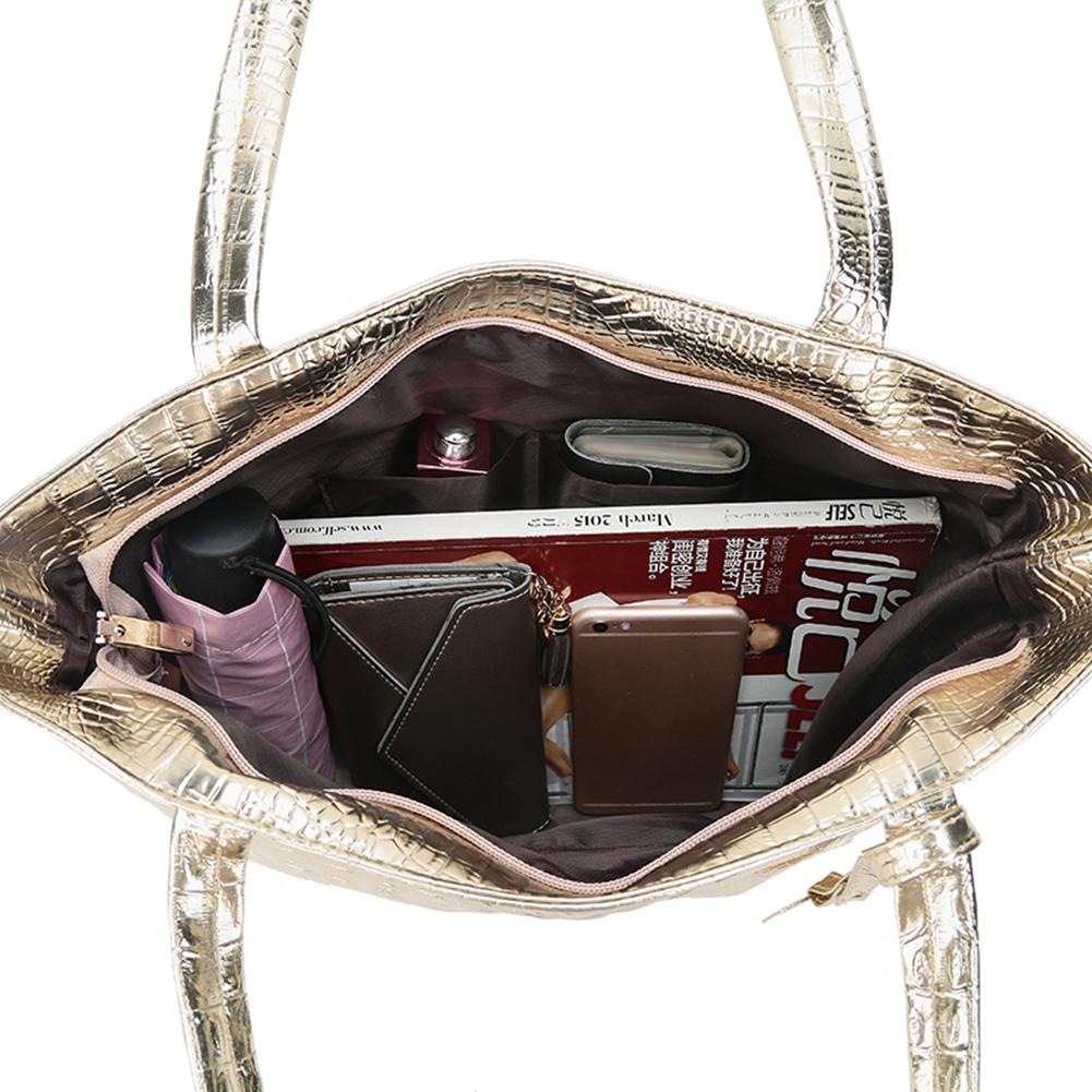 Women's Handbag and Backpack Vintage Women Alligator Pattern PU Leather Shoulder Shopping Bag Ladies Casual Large Capacity Tote Handbag