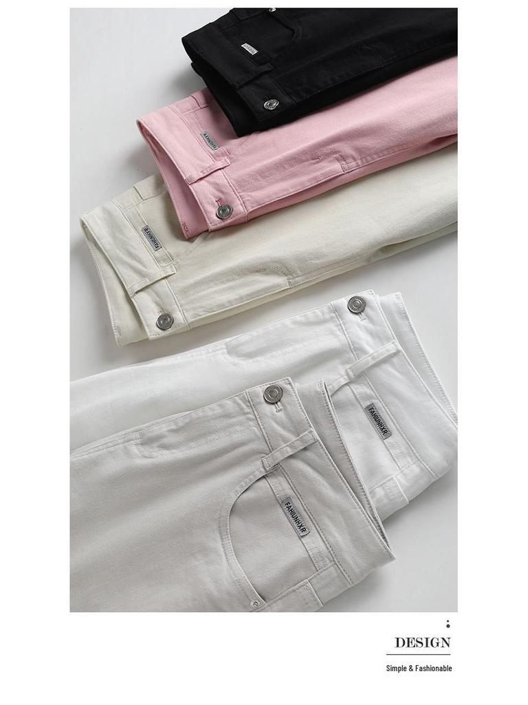 Женские джинсы с высокой посадкой, свободные, с широкими штанинами - Лето 2025, Повседневные, Прямые, Прилегающего кроя для миниатюрных размеров