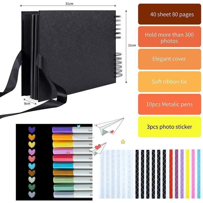 Album photo - Bemece - 80 pages - Papier épais - Fait à la main - Pour anniversaire et mariage