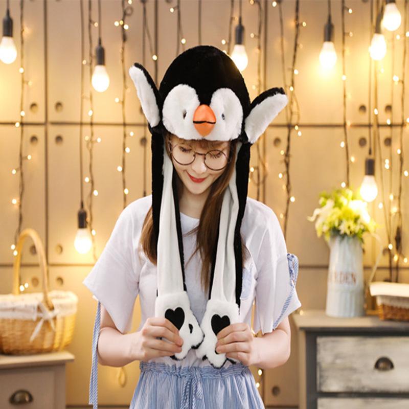 Модная движущаяся шапка с кроличьими ушками, плюшевая милая милая кепка, аниме, кепка с изображением лося, кролика и единорога, милая шапка с изображением животных, свинья, собака, хомяк, шляпа для косплея