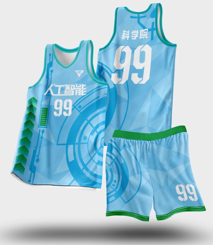 Digital printing basketball jersey set men's and women's game sports jersey training camp team full body printing personalized jersey customization