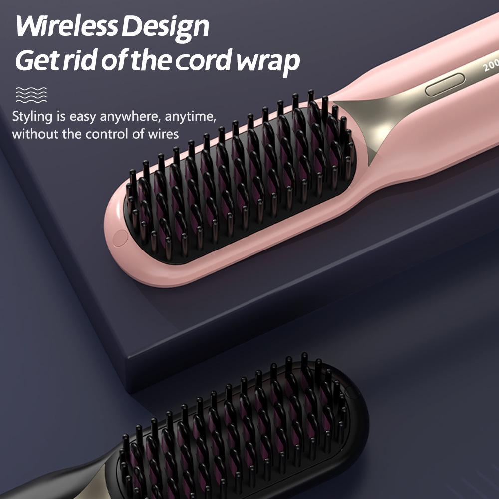 Rechargeable Straight Hair Comb, Negative Ion Hair Care, Smooth Hair Care, Portable Wireless Straight Hair Comb