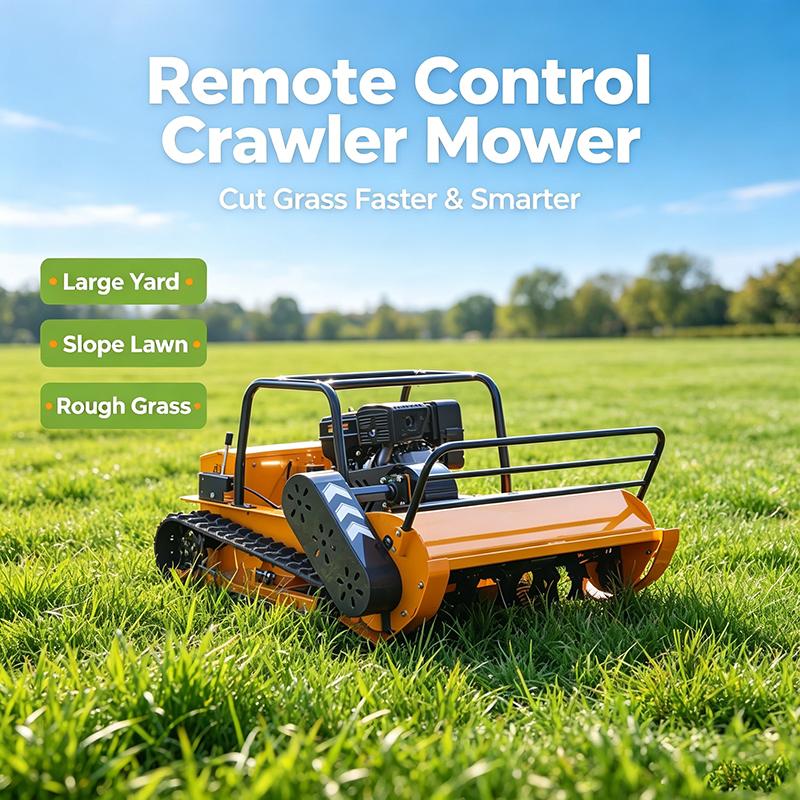 European Spot 1000 Cutting Width Tracked Rotary Blade Gasoline Powered Lawn Mower Industrial Lawn Mower Robot Flail Mower