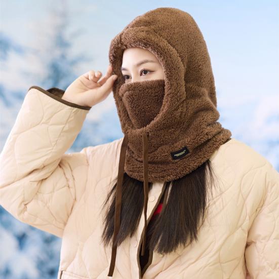 Женская зимняя шапка-балаклава с защитой лица, толстая, теплая, флисовая, ветрозащитная, для езды на велосипеде, регулируемая, полная