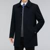 Middle-aged and Elderly Button Cashmere Coat Men's Medium-length Autumn and Winter Thickened Daddy Woolen Woolen Windbreaker Lapel Coat